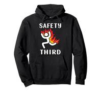 Funny Safety Third Sarcastic Running Man Figure Parody Pullover Hoodie