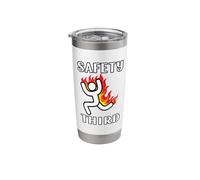 Funny Safety Third Sarcastic Running Man Figure Parody Stainless Steel Insulated Tumbler