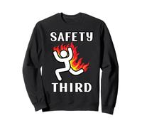 Funny Safety Third Sarcastic Running Man Figure Parody Sweatshirt