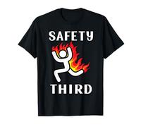Funny Safety Third Sarcastic Running Man Figure Parody T-Shirt