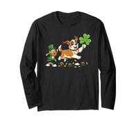 Funny Saint Bernard Clover St Patricks Day Womens Mens Kids Long Sleeve T-Shirt