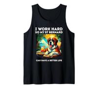 Funny Saint Bernard Dog I Work Hard Design St Bernard Lover Tank Top