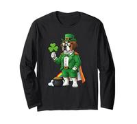 Funny Saint Bernard Leprechaun St Patricks Day Womens Mens Long Sleeve T-Shirt