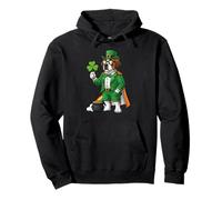 Funny Saint Bernard Leprechaun St Patricks Day Womens Mens Pullover Hoodie