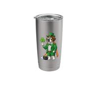 Funny Saint Bernard Leprechaun St Patricks Day Womens Mens Stainless Steel Insulated Tumbler