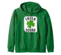 Funny Saint Patricks Day, Cool Bleached Irish Squad Zip Hoodie