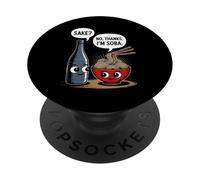 Funny Sake No Thanks I'm Soba Asian Food Humor PopSockets Adhesive PopGrip