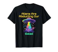 Funny salad Lover With Alien UFO Abduction Humor VIbes Meme T-Shirt
