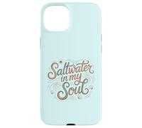 Funny Saltwater In My Soul Woman Beach Lover Surfer Vacation Case for iPhone 15 Plus
