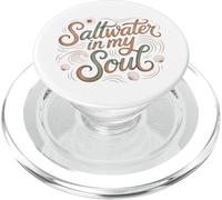 Funny Saltwater In My Soul Woman Beach Lover Surfer Vacation PopSockets PopGrip for MagSafe