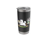 Funny Samoyed Bunny Easter Egg Kids Mens Womens Easter Day Stainless Steel Insulated Tumbler