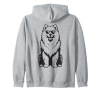 Funny Samoyed Dog with Sunglasses Zip Hoodie