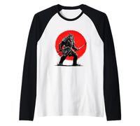 Funny Samurai Bigfoot Sasquatch Japanese Graphic Raglan Baseball Tee
