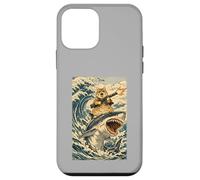 Funny Samurai Cat Riding Shark Vintage Japanese Anime Kids Case for iPhone 12 mini