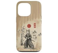 Funny Samurai Cat Warrior Japanese Ukiyo-e Ink Wash Painting Case for iPhone 13 Pro