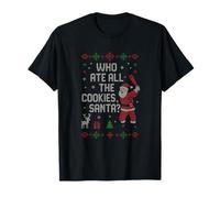 Funny Santa Baseball Ugly Christmas Sweater Who Ate All th T-Shirt