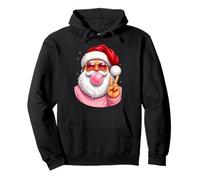 Funny Santa Bubble Gum Heart Sunglasses Christmas Pullover Hoodie