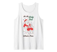 Funny Santa Christmas Graphic Ho Ho Holy Wow What a Year Tank Top