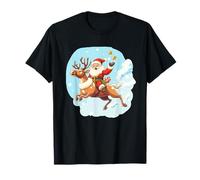 Funny Santa Claus and His Reindeer Take The Spotlight T-Shirt