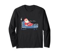 Funny Santa Claus in Emergency Bed Costume for Hospital Fans Long Sleeve T-Shirt