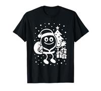 Funny Santa Claus Motif Stick Figure Cartoon T-Shirt