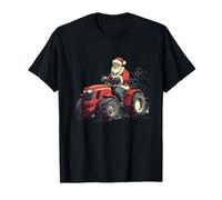 Funny Santa Claus Takes The Wheel of a Tractor Costume T-Shirt