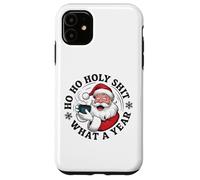 Funny Santa Coffee Christmas - Ho Ho Holy Wow What a Year Case for iPhone 11