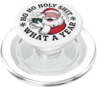 Funny Santa Coffee Christmas - Ho Ho Holy Wow What a Year PopSockets PopGrip for MagSafe