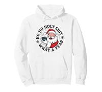 Funny Santa Coffee Christmas - Ho Ho Holy Wow What a Year Pullover Hoodie