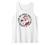 Funny Santa Coffee Christmas - Ho Ho Holy Wow What a Year Tank Top