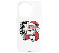 Funny Santa Coffee What A Year Adult Christmas Humor Case for iPhone 15 Pro