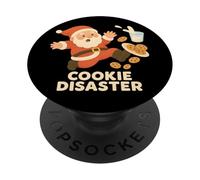 Funny Santa Cookie Disaster Spilled Milk Christmas PopSockets Adhesive PopGrip