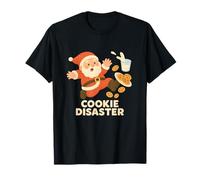 Funny Santa Cookie Disaster Spilled Milk Christmas T-Shirt