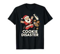 Funny Santa Cookie Disaster Spilled Milk Christmas T-Shirt