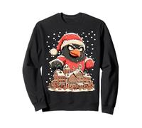 Funny Santa Crow Gingerbread Cookie Town Christmas Parody Sweatshirt