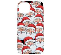 Funny Santa faces Crowd Case for Fun Christmas pattern art Case for iPhone 15 Plus