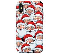 Funny Santa faces Crowd Case for Fun Christmas pattern art Case for iPhone X/XS