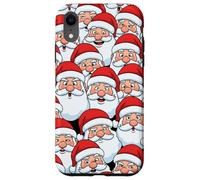 Funny Santa faces Crowd Case for Fun Christmas pattern art Case for iPhone XR