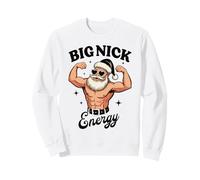 Funny Santa Flexing Big Nick Energy Christmas Muscle Design Sweatshirt
