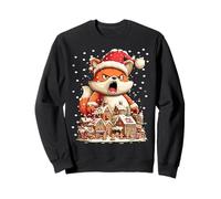Funny Santa Fox Gingerbread Cookie Town Christmas Parody Sweatshirt