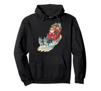 Funny Santa Husky Sleigh Ride - Vintage Holiday Classic Pullover Hoodie