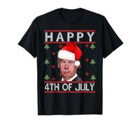 Funny Santa Joe Biden Happy 4th of July Xmas Christmas T-Shirt