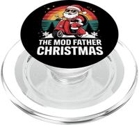 Funny Santa On A Scooter For Mods The Mod Father Christmas PopSockets PopGrip for MagSafe
