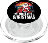 Funny Santa On Motorbike For Mods The Mod Father Christmas PopSockets PopGrip for MagSafe