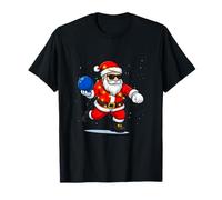 Funny Santa Playing Bowling Christmas Xmas Gifts Men Women T-Shirt