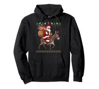 Funny Santa Riding Donkey Christmas Farm Animal Pullover Hoodie