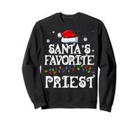 Funny Santa's Favorite Priest Family Ugly Matching Christmas Sweatshirt