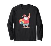 Funny Santa's Holiday Costume with Colorful Beach Ball Long Sleeve T-Shirt