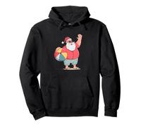 Funny Santa's Holiday Costume with Colorful Beach Ball Pullover Hoodie