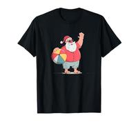 Funny Santa's Holiday Costume with Colorful Beach Ball T-Shirt